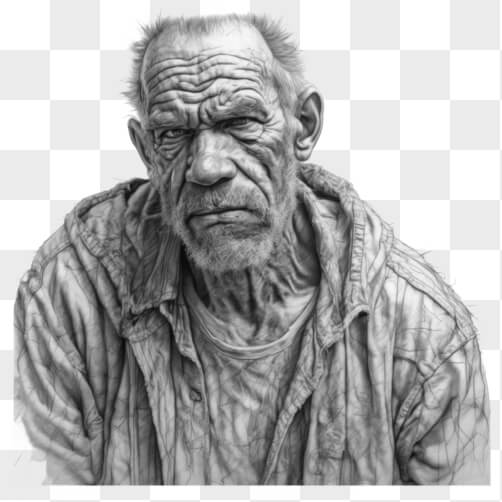Download Detailed Artistic Rendering of an Elderly Man