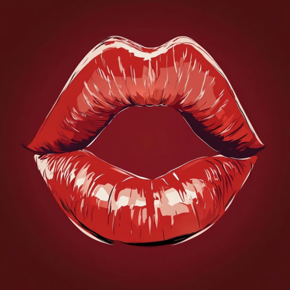 Download Stylized Red Lips on Dark Background Backgrounds Online ...