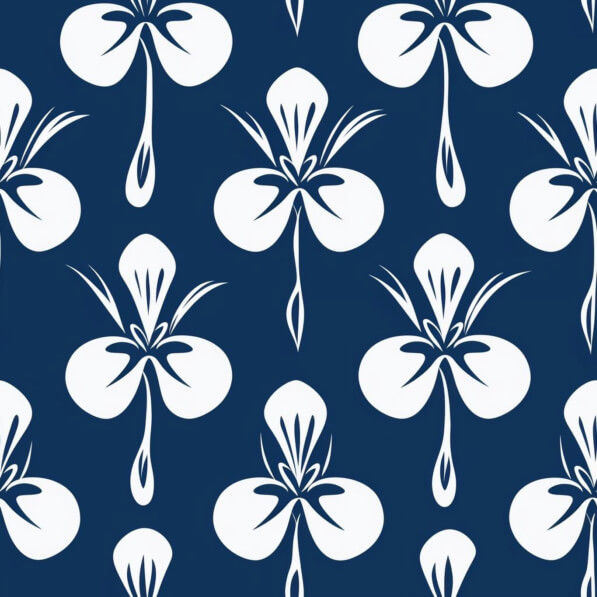 Download Stylized Floral Pattern in White and Navy Blue Patterns Online ...