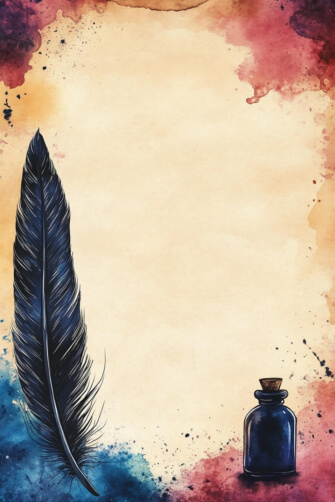 Write Background Download Elegant Writing Background with Scroll and Fountain Pen ...