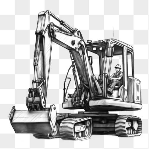 Download Backhoe Loader Sketch Sketches Online - Creative Fabrica