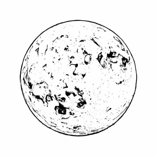 Lune Dessin Noir Et Blanc