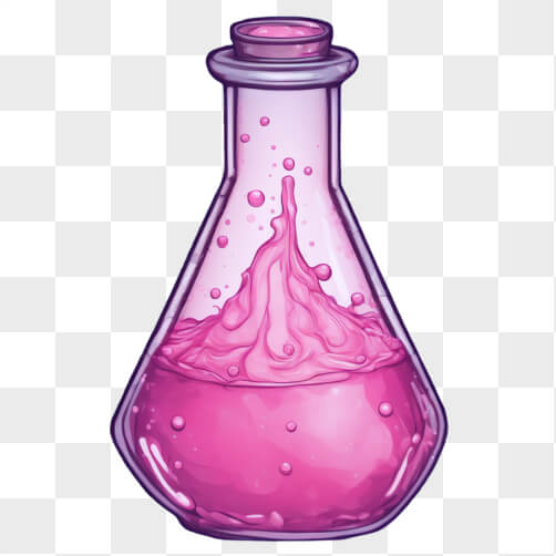 Download Pink Laboratory Flask with Bubbling Liquid Cartoons Online ...