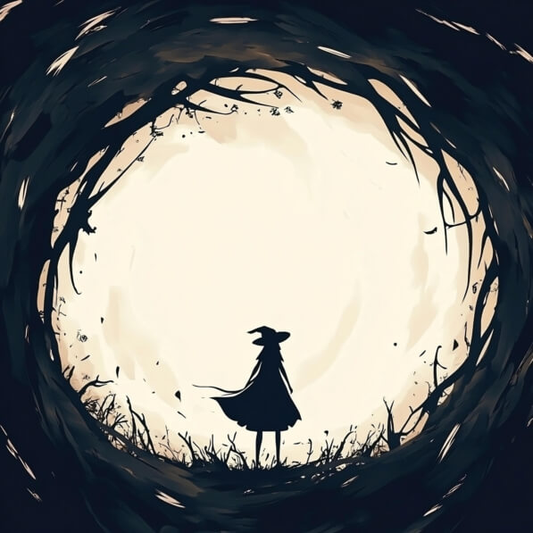 Download Silhouetted Figure in a Twisting Forest Backgrounds Online ...