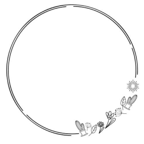Moldura Circular Minimalista com Design Floral thumbnail