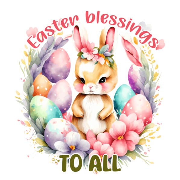 June 1 Rabbit Rabbit Rabbit Blessibg Pic Download Easter Blessings with Rabbit and Colorful Eggs Quotes Online ...