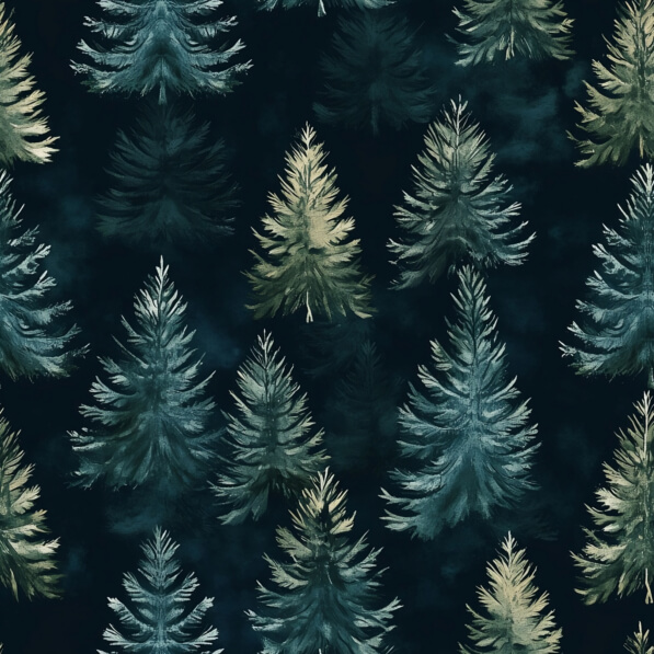 Download Seamless Evergreen Tree Pattern on Dark Background Patterns ...