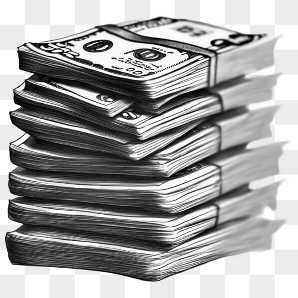 Download Stacked Cash Bundles Sketches Online - Creative Fabrica