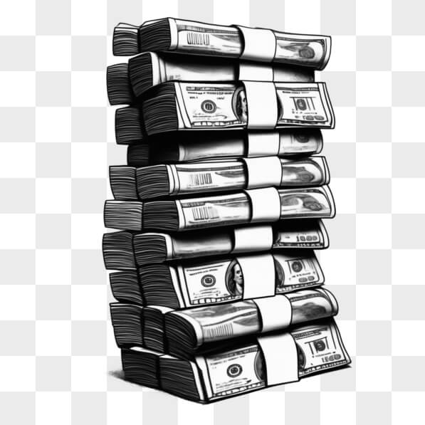 Download Stack of Cash Bundles Sketches Online - Creative Fabrica