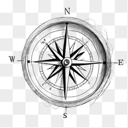 Download Intricate Compass Rose Design Sketches Online - Creative Fabrica
