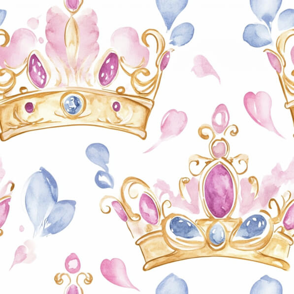 Download Whimsical Crown Pattern in Pastel Watercolors Patterns Online ...