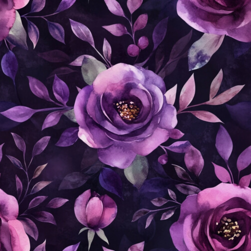 Download Watercolor Floral Pattern on Purple Background Patterns Online ...
