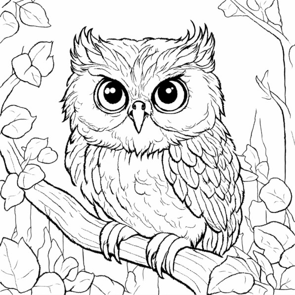 Carta Regalo Gufi Su Albero - 6 Fogli 70x50cm Con Adesivi - Foresta Uccelli - Central 23 Riciclabile - 5