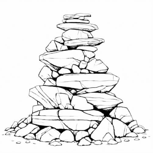 Download Cairn made of stacked rocks Coloring pages Online - Creative ...