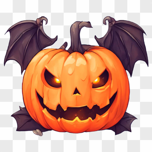 Scarica Zucca Kawaii con Ali di Pipistrello per Halloween Kawaii Online