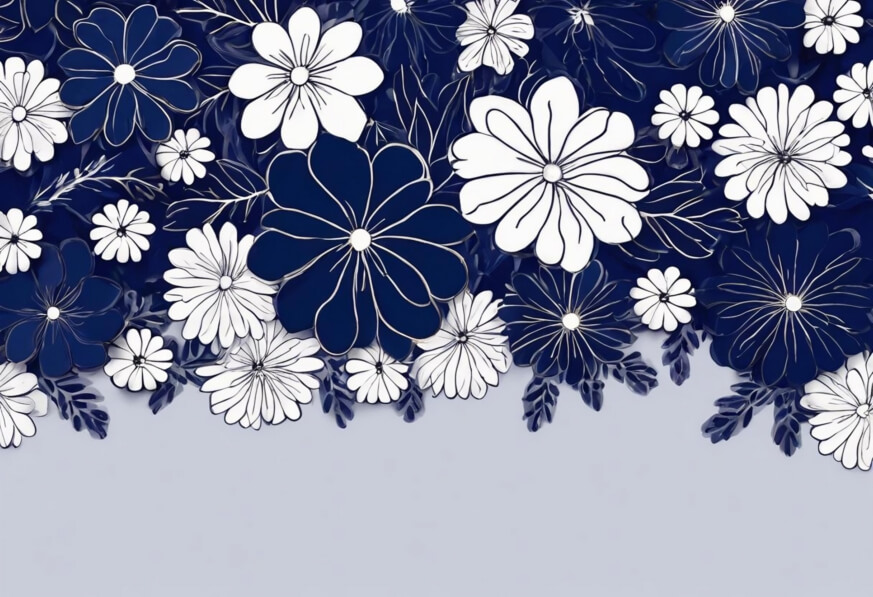 Download Floral Design with Blue and White Flowers Backgrounds Online ...