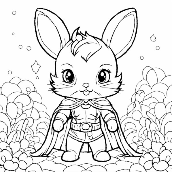 Super Rabbit Boy Colouring Download Cute Superhero Bunny Character Coloring pages Online ...