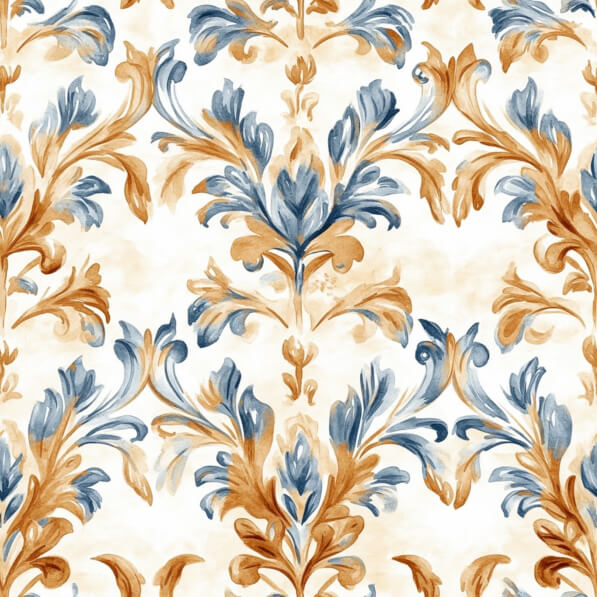 Download Elegant Floral Wallpaper Pattern in Blue and Gold Patterns ...