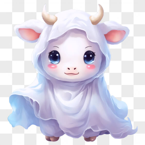 Download Kawaii Ghost Cow Kawaii Online - Creative Fabrica