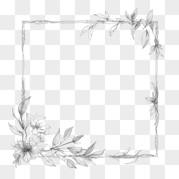 Download Delicate Floral Border Sketch Sketches Online - Creative Fabrica