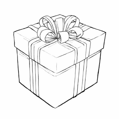 Download Gift Box with Decorative Bow Coloring pages Online - Creative ...