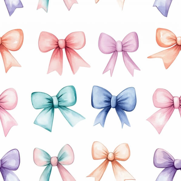 Download Colorful Watercolor Bows Patterns Online - Creative Fabrica