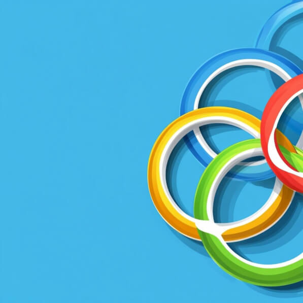 Download Colorful Abstract Rings on Blue Background Backgrounds Online ...