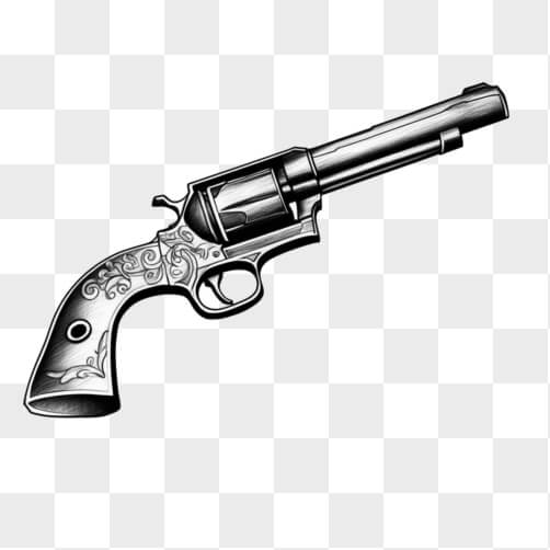 Intricate Revolver Illustration Sketches thumbnail