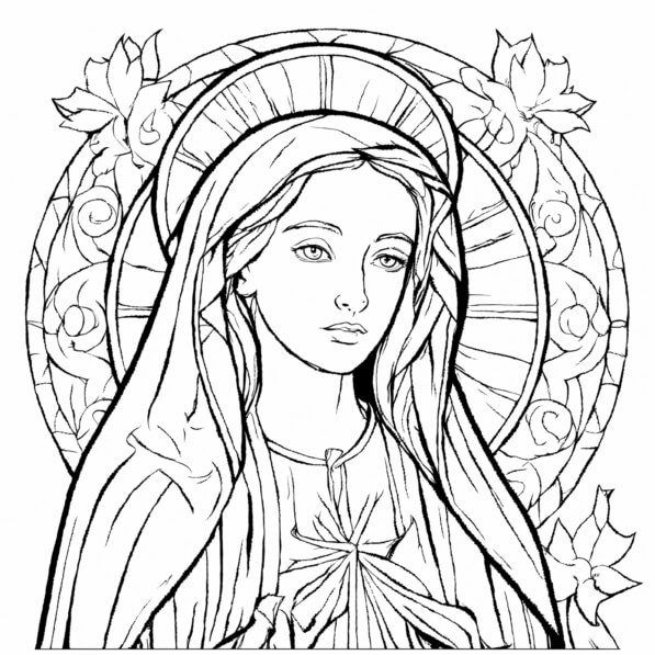Download Religious Figure Line Art Illustration Coloring pages Online - Creative Fabrica