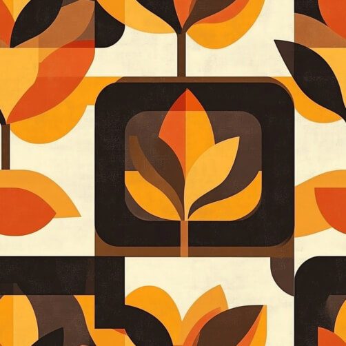 Abstract leaves pattern in warm colors Abstract leaves pattern in warm colors thumbnail