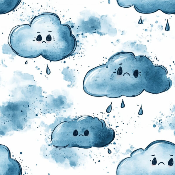 Download Sad Clouds Pattern with Raindrops Patterns Online - Creative ...