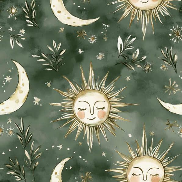 Moon Pattern Whimsy Background Download Whimsical Celestial Pattern with Suns and Moons Patterns ...