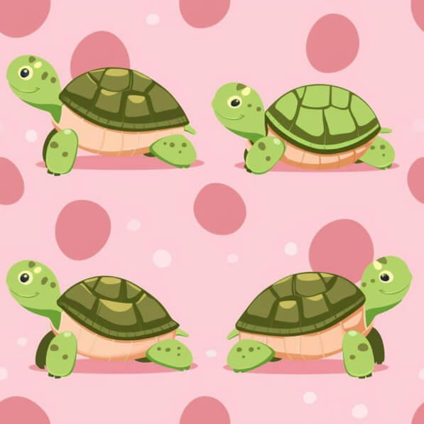 Download Playful Cartoon Turtles on Pink Background Patterns Online ...