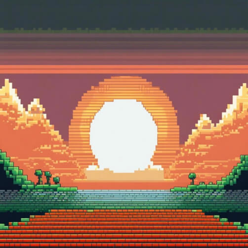 Download Pixel Art Landscape with Trees and River Backgrounds Online ...