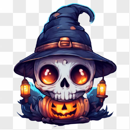 Kawaii Halloween Skull with Pumpkin and Lanterns Patterns Kawaii Halloween Skull with Pumpkin and Lanterns Patterns thumbnail