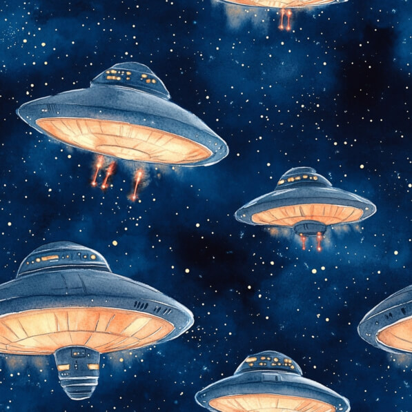 Download UFOs in a Starry Sky Patterns Online - Creative Fabrica