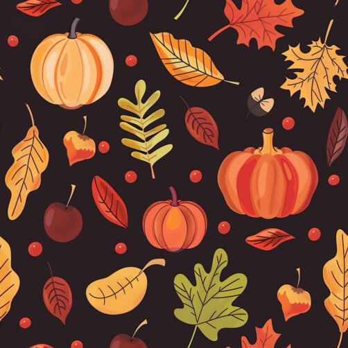 Download Autumn Pattern with Pumpkins and Leaves Patterns Online ...