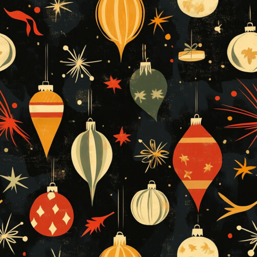 Colorful Christmas Ornaments Pattern Colorful Christmas Ornaments Pattern thumbnail