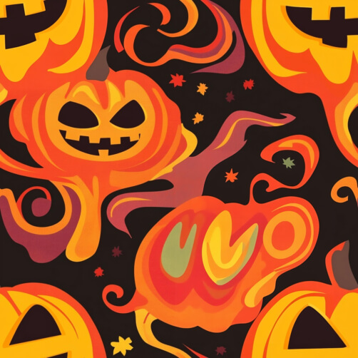Colorful Halloween Pumpkins on Black Background Colorful Halloween Pumpkins on Black Background thumbnail