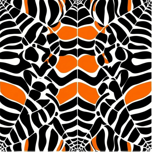 Abstract Black and White Pattern with Orange Elements Abstract Black and White Pattern with Orange Elements thumbnail