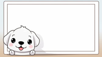 Cachorro de desenho animado fofo com quadro em branco Planos de Fundo Cachorro de desenho animado fofo com quadro em branco Planos de Fundo thumbnail