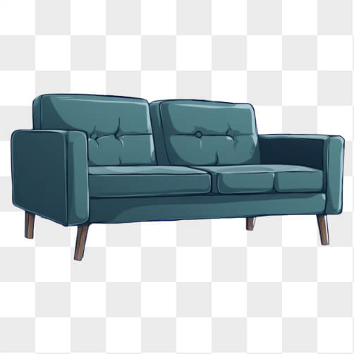 Modern Two-Seater Sofa in Teal Fabric Patterns Modern Two-Seater Sofa in Teal Fabric Patterns thumbnail