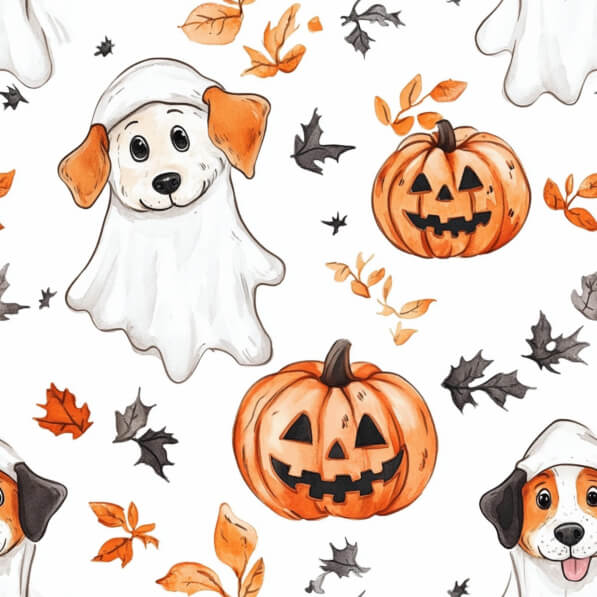 Download Playful Halloween Theme with Dogs and Pumpkins Patterns Online ...