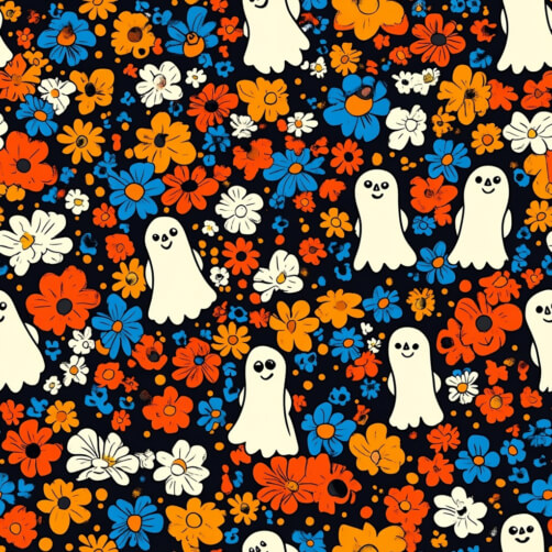 Playful Ghosts and Flowers Pattern Playful Ghosts and Flowers Pattern thumbnail
