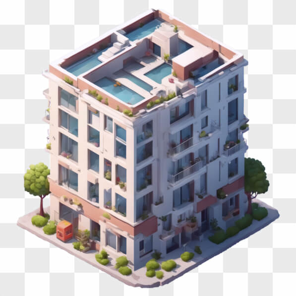 Poool Building Cartoon Download Modern Residential Building with Rooftop Pool Cartoons Online ...
