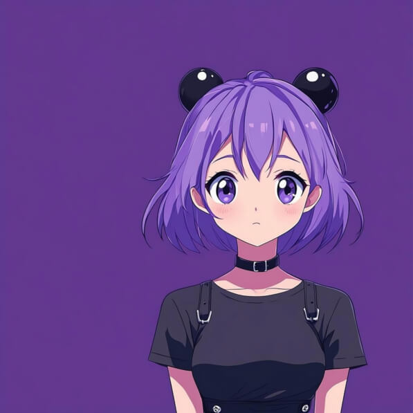 Download Anime Character with Purple Hair and Black Outfit Backgrounds ...