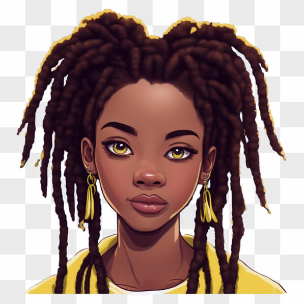Descarga Retrato de una niña joven con rastas Cartoons En Línea ...
