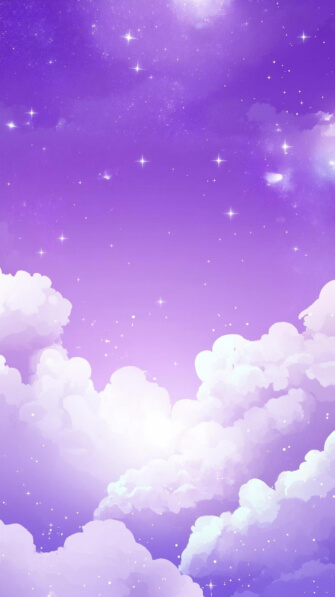 Download Dreamy Purple Sky with Clouds and Stars Backgrounds Online ...