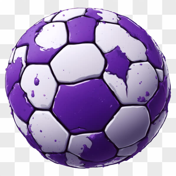 Descarga Balón de fútbol colorido con patrón morado y blanco Cartoons