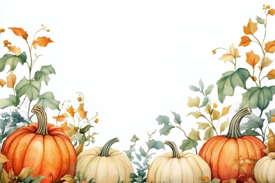 Download Watercolor Pumpkins and Autumn Leaves Backgrounds Online ...